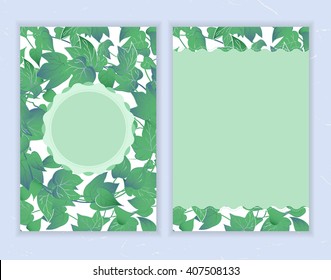 Ivy leaves invitation card template