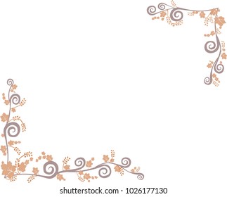 Ivy and Maple frame,. Vector.