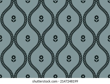 Ivy pattern african textile art curvy zig zag, textile art, fashion background artwork for print, vector file eps10.