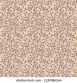 ivy vine silhouette vector, elegant purple floral decorative wallpaper design of leaves in pretty layout, wedding invitation decoration on off white or beige background