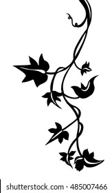 ivy vine silhouette vector, elegant decorative border design