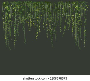 ivy wall background. greenery vector illustration. climbing plant leaves. texture background card website banner leaflet web flyer blog stationery