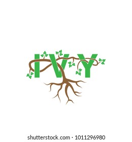 Ivy woven through ivy letter vector