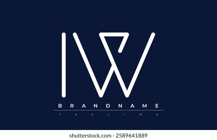 IW Abstract letter logo. This logo icon incorporate with abstract shape in the creative way