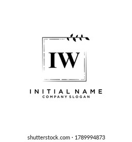 IW Beauty vector initial logo, handwriting logo of initial signature, wedding, fashion, jewerly, boutique, floral and botanical with creative template for any company or business.