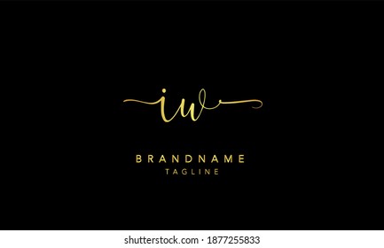 IW elegant luxury Lowercase Letter Initial Icon Logo Design Vector Illustration