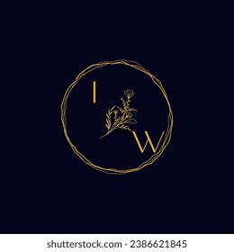 IW elegant wedding initial logo in high quality professional design that will print well across any print media