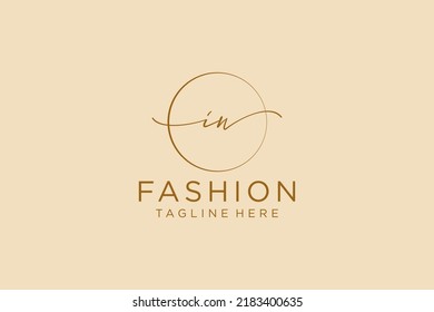 IW Feminine logo beauty monogram and elegant logo design, handwriting logo of initial signature, wedding, fashion, floral and botanical with creative template.