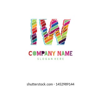 IW Full color initial logo vector