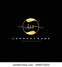 IW handwriting initial logo template vector.