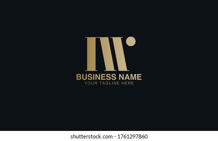 iw  initial based minimal logo design typography vector 