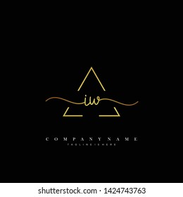 IW initial handwriting logo template vector