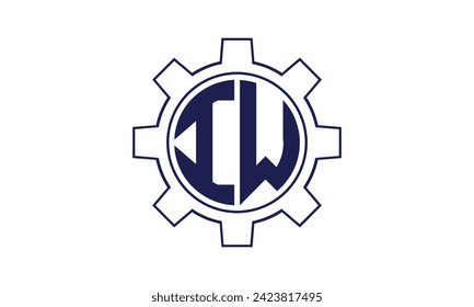 Plantilla vectorial de diseño de logotipo de círculo mecánico de letra IW. industrial, ingeniería, servicios, marca de palabras, marca de letras, monograma, construcción, empresa, empresa, empresa, comercial, geométrica