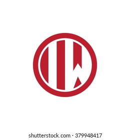IW initial letters circle business logo red