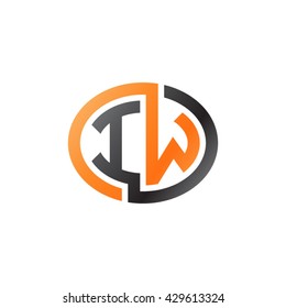 IW initial letters looping linked ellipse logo orange black