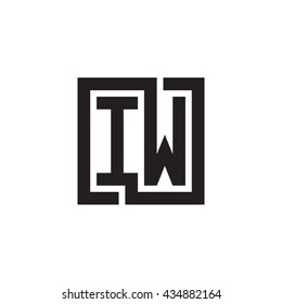 IW initial letters looping linked square monogram logo