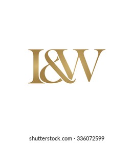 I&W Initial logo. Ampersand monogram golden logo