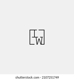 IW initial logo in line concept in high quality professional design that will be best for companies