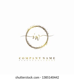 IW Initial luxury handwriting logo vector