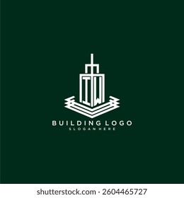 IW initial monogram building logo for real estate