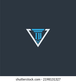 IW monograma inicial para ideas del logo de la firma de abogados con diseño de estilo de polígono creativo