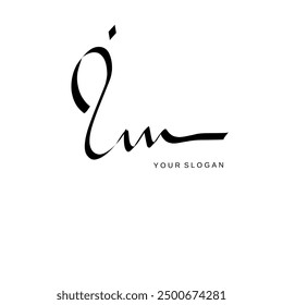 Iw Initial signature logo vector design