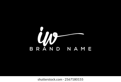 IW letter beauty handwriting vector logo. 