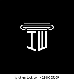 Diseño creativo del logotipo de la letra IW con gráfico vectorial