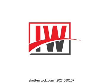 Plantilla de diseño de logotipo de carta IW