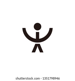iw letter vector logo. people vector icon