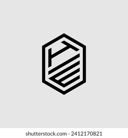 IW line geometric monogram with high quality professional design that will print well