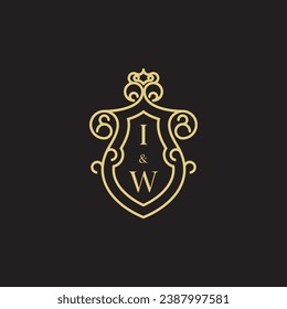 IW line vintage initial logo in high quality professional design that will print well across any print media