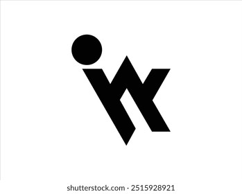 Arte vetorial do design do logotipo IW