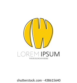 IW Logo. Vector Graphic Sphere Branding Letter Element. White Background