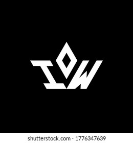 IW monogram logo with crown shape luxury style design template