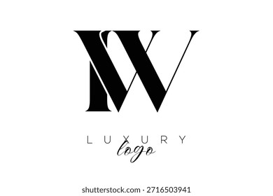 IW Serif Letter Monogram Typography Logo for Elegant Premium Branding Identity