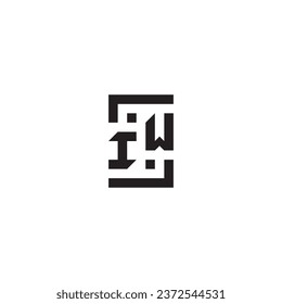 IW square concept retro logo in high quality professional design that will print well across any print media