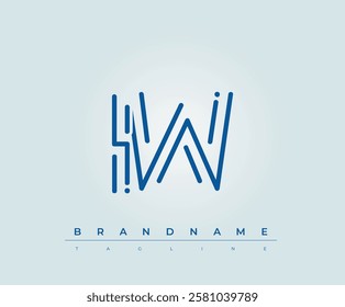 IW Technology Letter Logo Template. This tech letter logo is a graphic mark that uses letters to represent a technology company.
