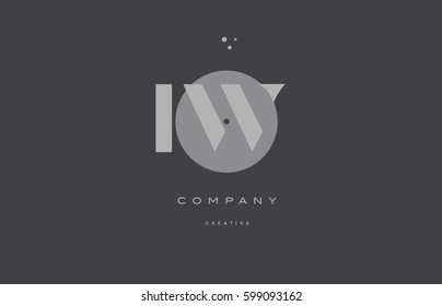 iw i w  grey modern stylish alphabet dot dots eps company letter logo design vector icon template 