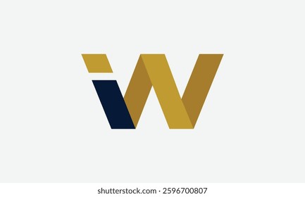 iw or wi monogram logo design