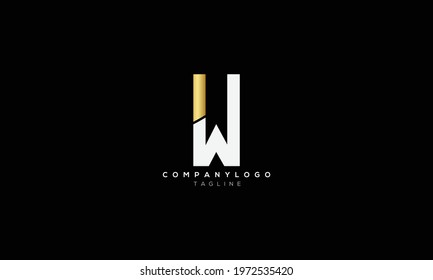 IW WI I AND W Abstract initial monogram letter alphabet logo design
