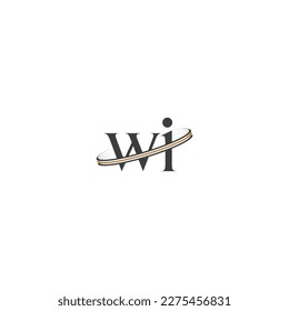 IW, WI, I AND W Abstract initial monogram letter alphabet logo design