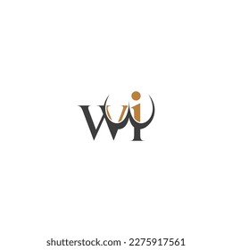 IW, WI, I AND W Abstract initial monogram letter alphabet logo design