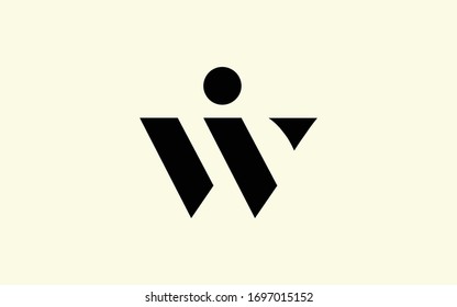 iw or wi and i or w Letter Initial Logo Design, Vector Template 