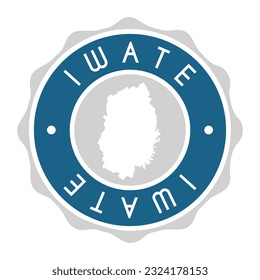 Iwate, Japan Badge Map Vector Seal Vector Sign. National Symbol Country Stamp Design Icon Label. 