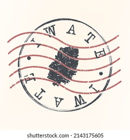 Iwate, Japan Stamp Map Postal. Silhouette. Passport Round Design. Vector Icon. Design Retro Travel National Symbol.