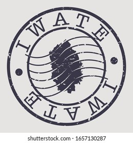 Iwate, Japan Stamp Postal. A Map Silhouette Seal. Passport Round Design. Vector Icon Design Retro Travel.
