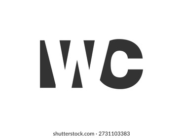 IWC logo design. Initial letter I W C bold font style for tech startups, consulting, corporate branding. Creative company name, headlines typography identity, trendy logotype. Vector illustration.