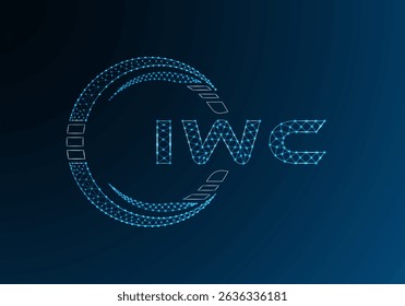 IWC low poly letter logo vector design. IWC lower poly logo design. Low poly logo.