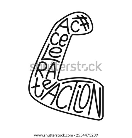 IWD Accelerate Action quote. Lettering design of International Women's Day 2025 in Hand shape. AccelerateAction social campaign typography.